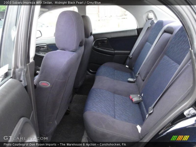Midnight Black Pearl / Grey/Blue 2003 Subaru Impreza WRX Sedan