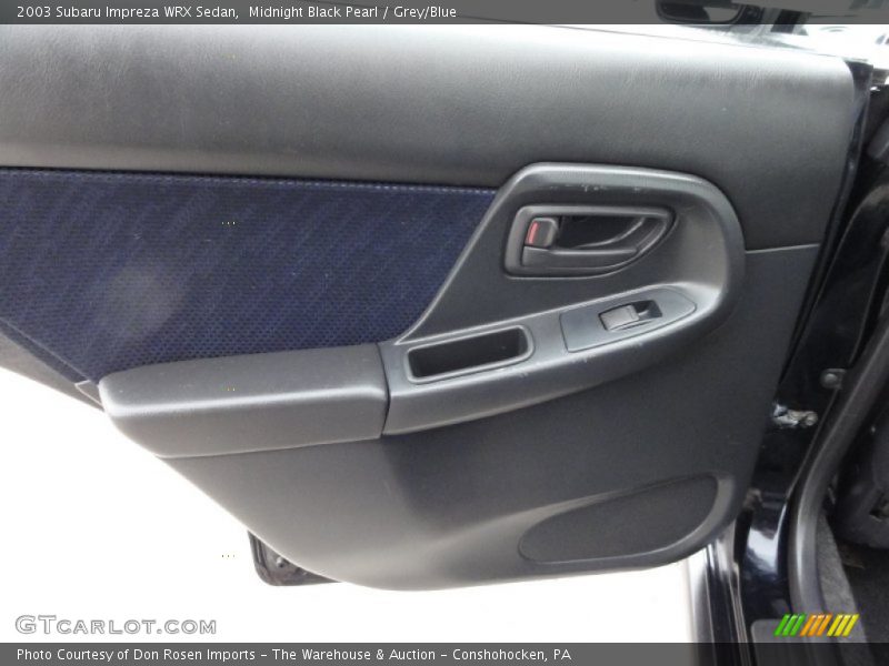 Midnight Black Pearl / Grey/Blue 2003 Subaru Impreza WRX Sedan