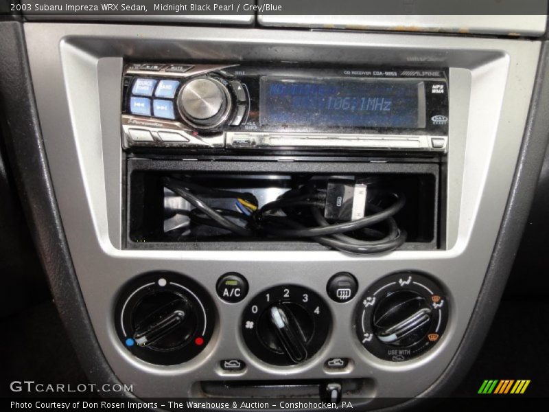 Midnight Black Pearl / Grey/Blue 2003 Subaru Impreza WRX Sedan