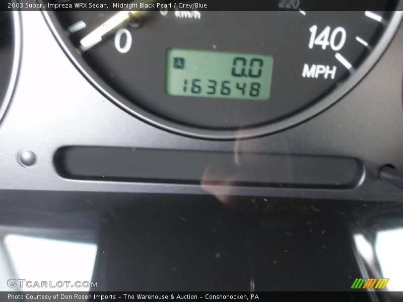 Midnight Black Pearl / Grey/Blue 2003 Subaru Impreza WRX Sedan