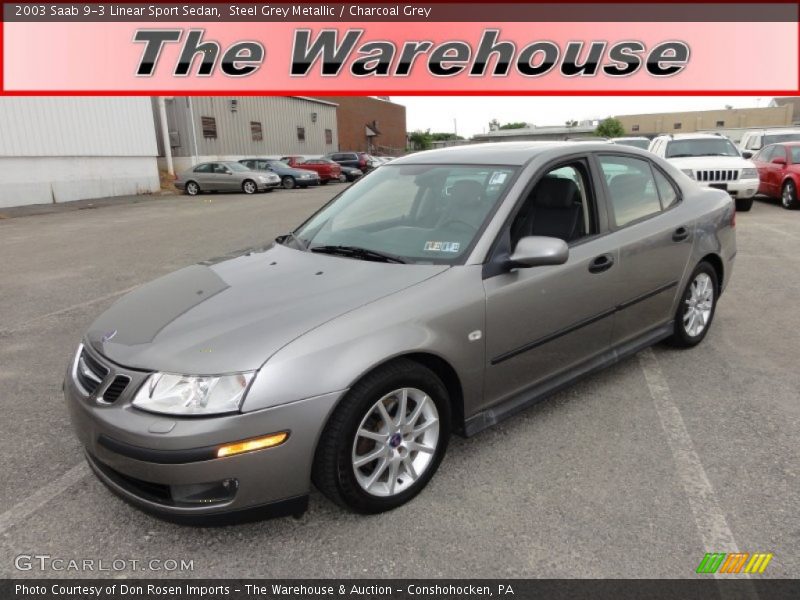 Steel Grey Metallic / Charcoal Grey 2003 Saab 9-3 Linear Sport Sedan