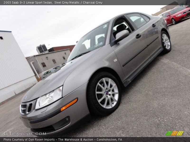 Steel Grey Metallic / Charcoal Grey 2003 Saab 9-3 Linear Sport Sedan