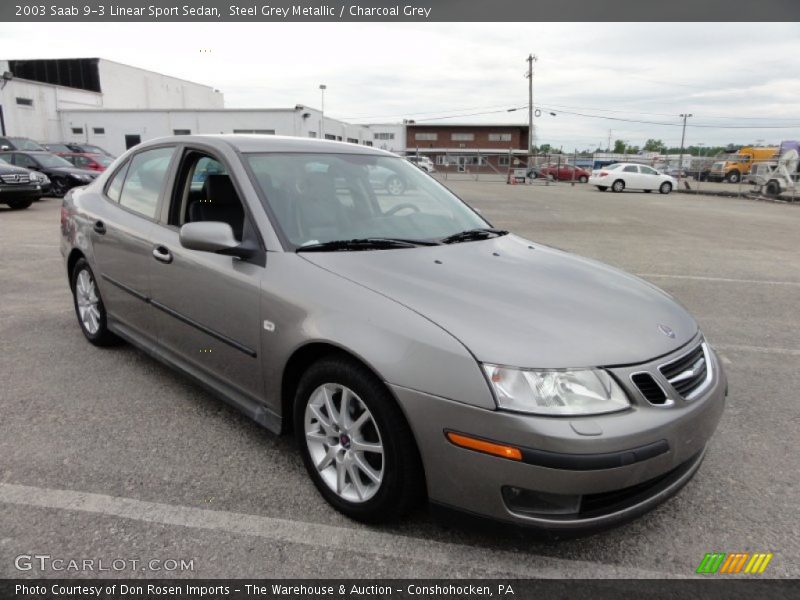 Steel Grey Metallic / Charcoal Grey 2003 Saab 9-3 Linear Sport Sedan