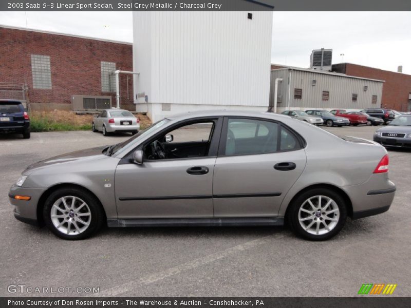 Steel Grey Metallic / Charcoal Grey 2003 Saab 9-3 Linear Sport Sedan