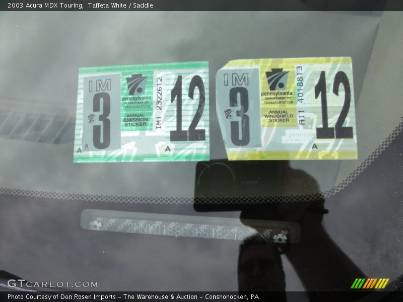 Taffeta White / Saddle 2003 Acura MDX Touring