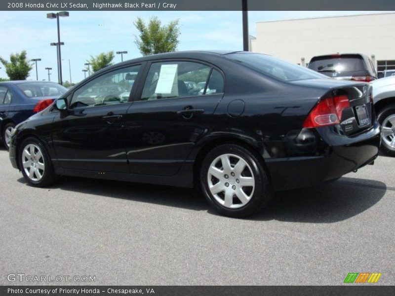 Nighthawk Black Pearl / Gray 2008 Honda Civic LX Sedan