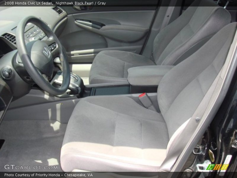 Nighthawk Black Pearl / Gray 2008 Honda Civic LX Sedan