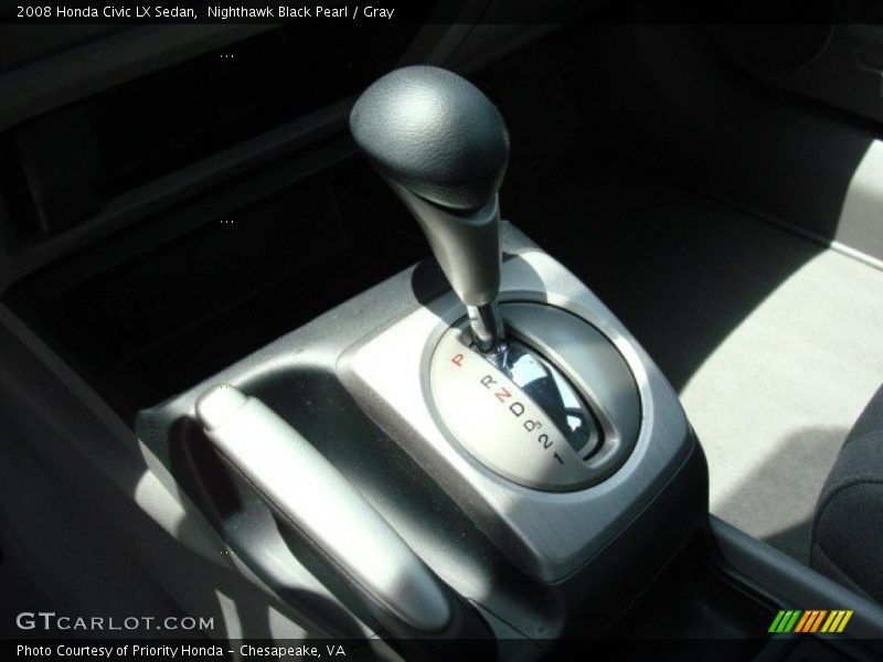Nighthawk Black Pearl / Gray 2008 Honda Civic LX Sedan