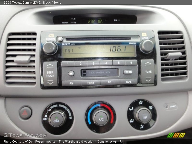 Controls of 2003 Camry LE V6