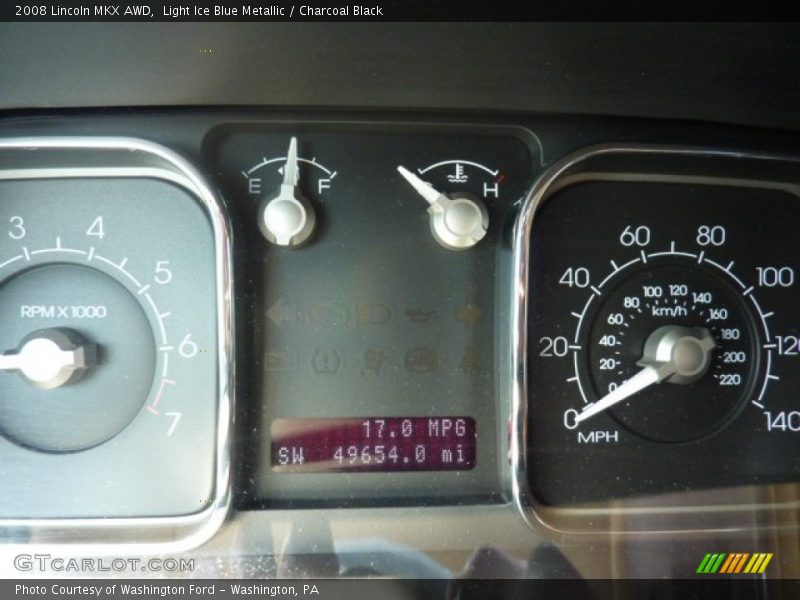 Light Ice Blue Metallic / Charcoal Black 2008 Lincoln MKX AWD