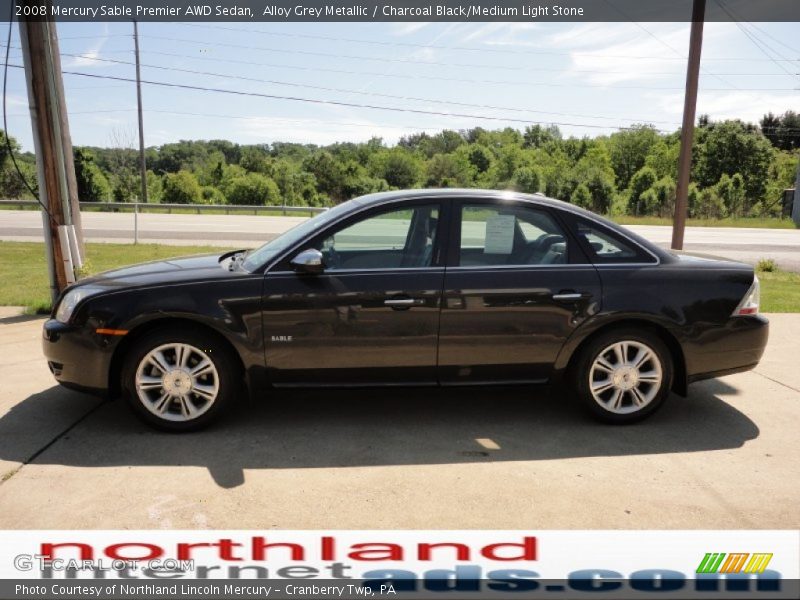 Alloy Grey Metallic / Charcoal Black/Medium Light Stone 2008 Mercury Sable Premier AWD Sedan