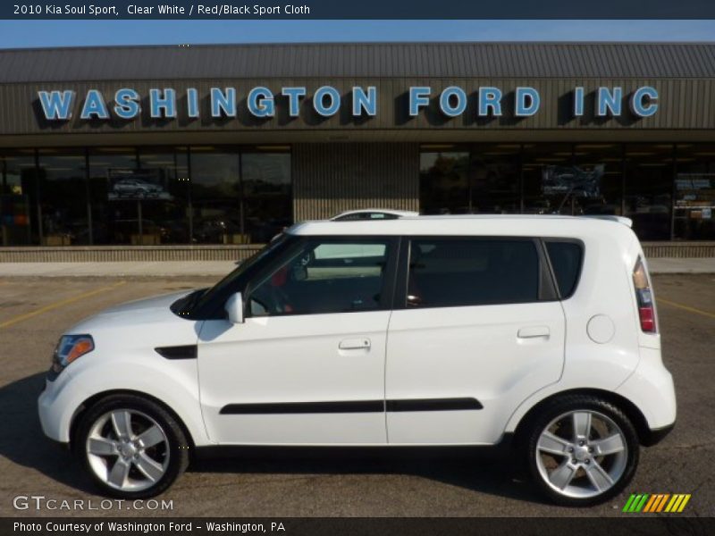 Clear White / Red/Black Sport Cloth 2010 Kia Soul Sport