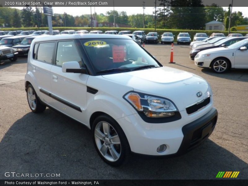 Clear White / Red/Black Sport Cloth 2010 Kia Soul Sport