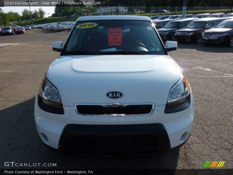 Clear White / Red/Black Sport Cloth 2010 Kia Soul Sport