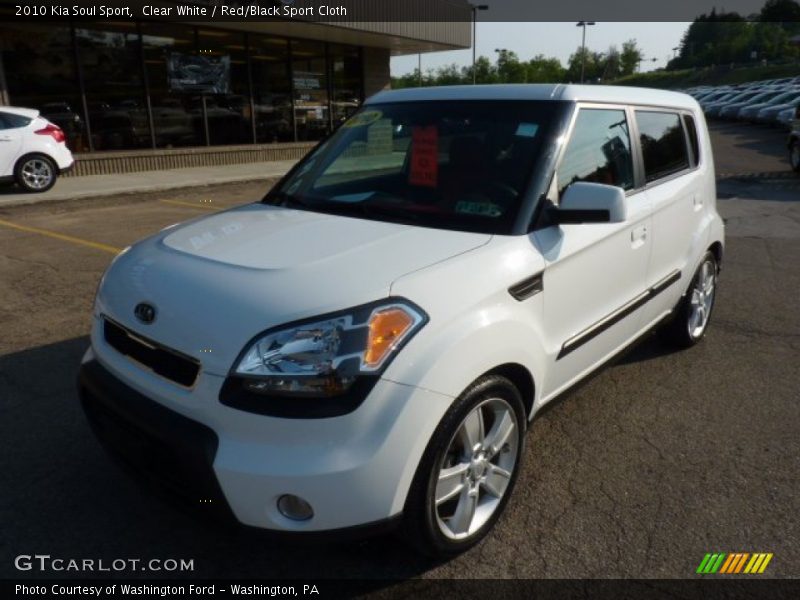 Clear White / Red/Black Sport Cloth 2010 Kia Soul Sport