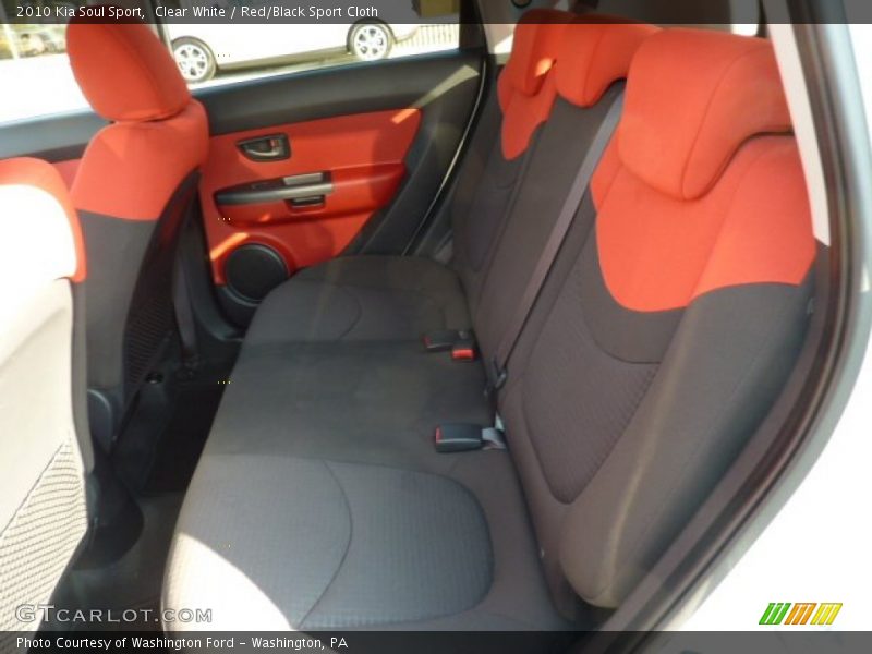Clear White / Red/Black Sport Cloth 2010 Kia Soul Sport