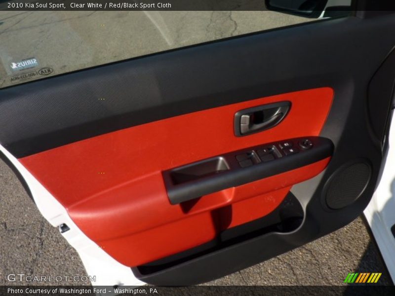 Clear White / Red/Black Sport Cloth 2010 Kia Soul Sport