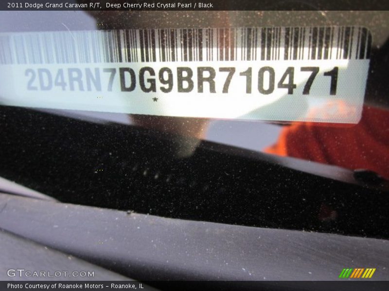 Deep Cherry Red Crystal Pearl / Black 2011 Dodge Grand Caravan R/T