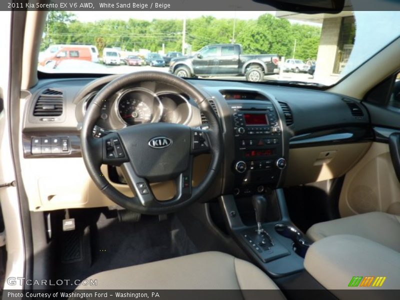 White Sand Beige / Beige 2011 Kia Sorento EX V6 AWD