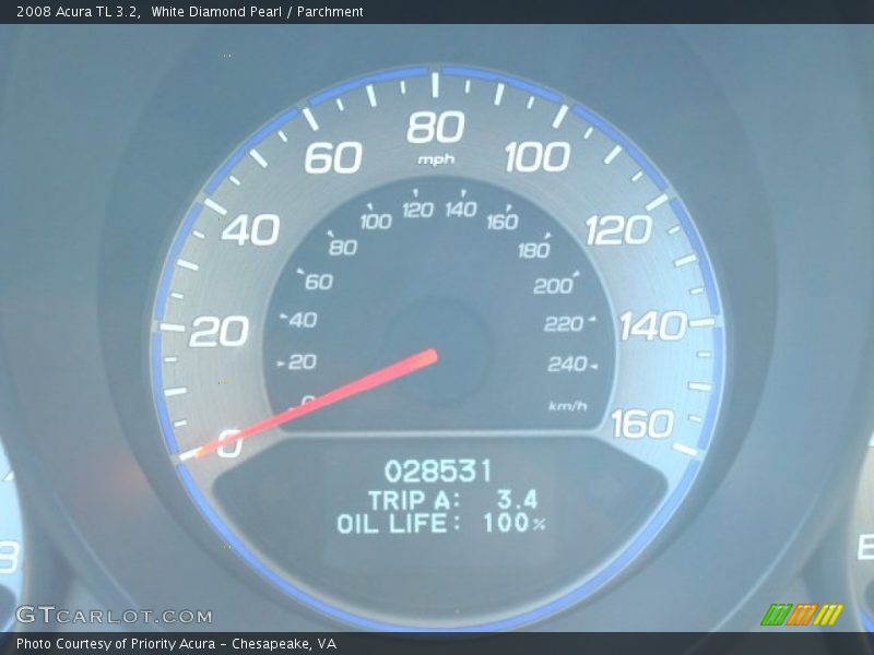 White Diamond Pearl / Parchment 2008 Acura TL 3.2
