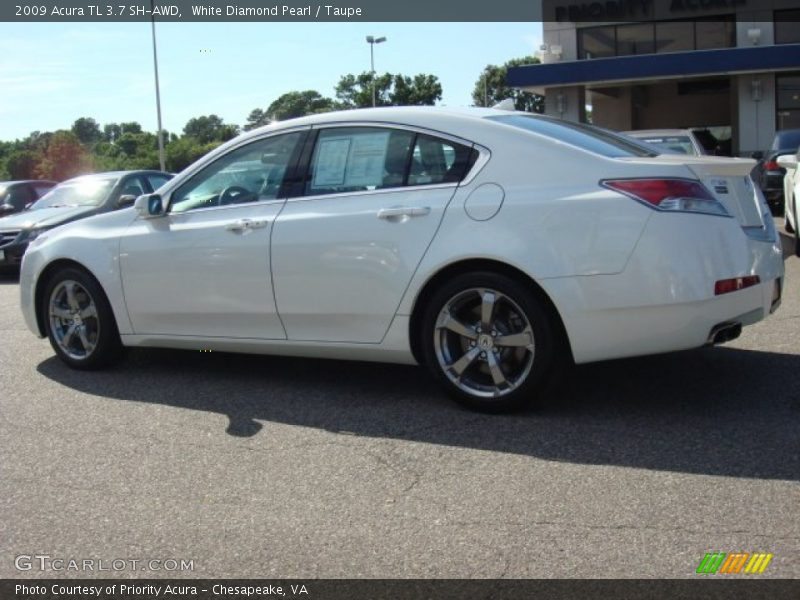 White Diamond Pearl / Taupe 2009 Acura TL 3.7 SH-AWD