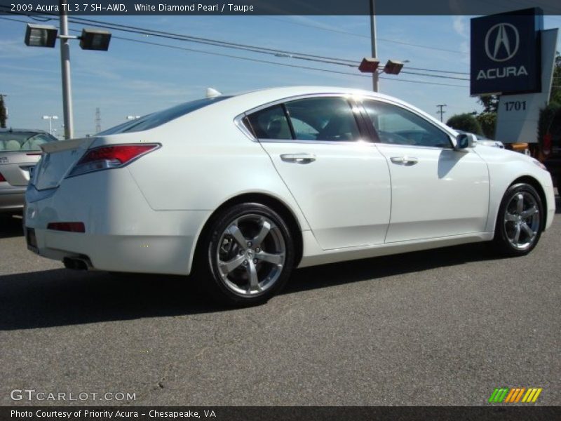 White Diamond Pearl / Taupe 2009 Acura TL 3.7 SH-AWD