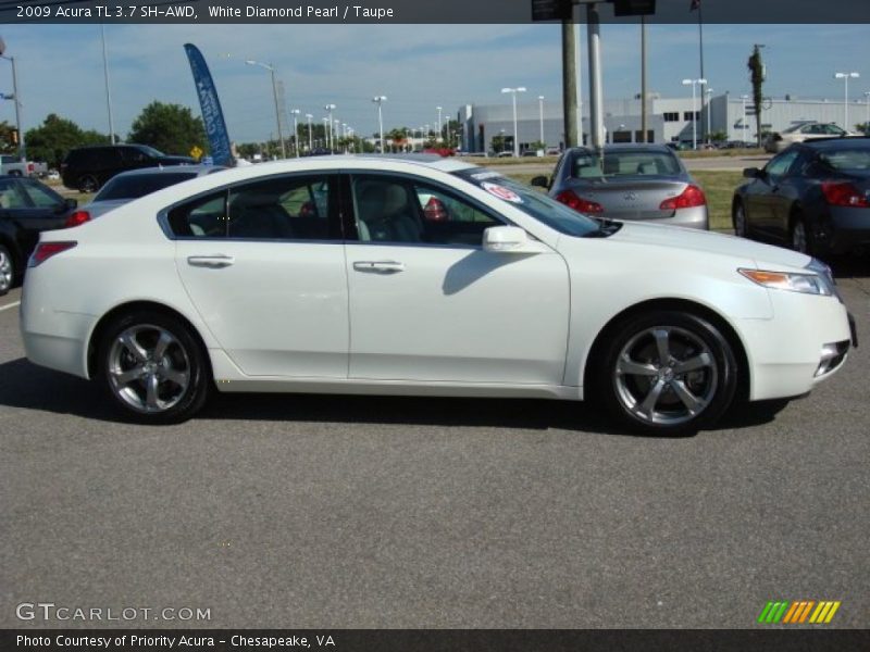 White Diamond Pearl / Taupe 2009 Acura TL 3.7 SH-AWD