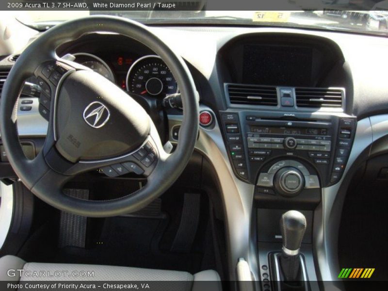 White Diamond Pearl / Taupe 2009 Acura TL 3.7 SH-AWD