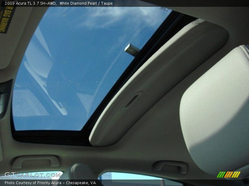 White Diamond Pearl / Taupe 2009 Acura TL 3.7 SH-AWD