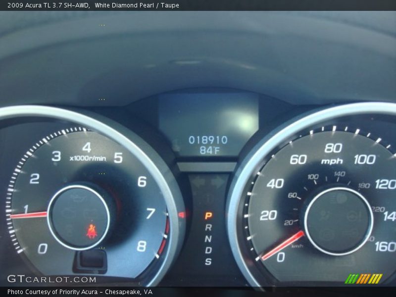 White Diamond Pearl / Taupe 2009 Acura TL 3.7 SH-AWD