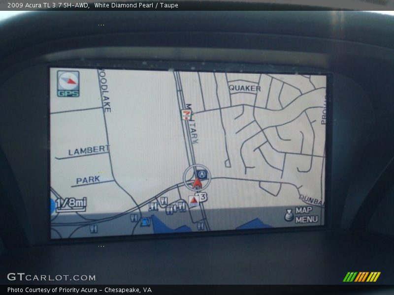 White Diamond Pearl / Taupe 2009 Acura TL 3.7 SH-AWD
