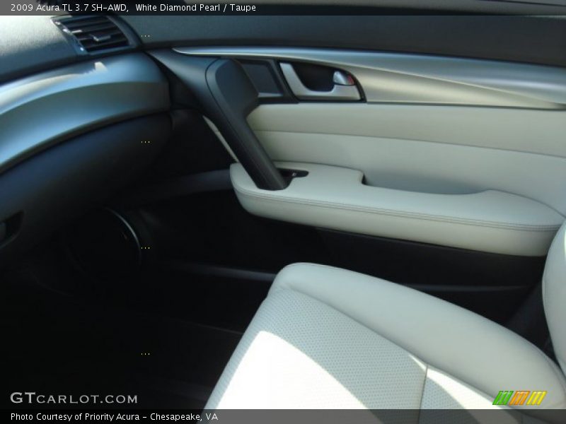 White Diamond Pearl / Taupe 2009 Acura TL 3.7 SH-AWD