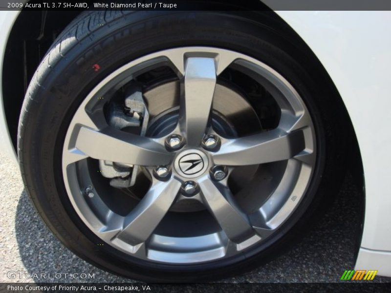 White Diamond Pearl / Taupe 2009 Acura TL 3.7 SH-AWD