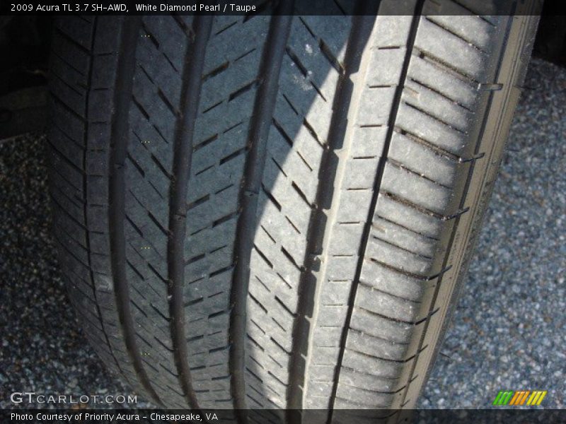 White Diamond Pearl / Taupe 2009 Acura TL 3.7 SH-AWD