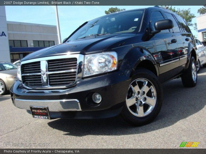 Brilliant Black / Khaki Two-Tone 2007 Dodge Durango Limited