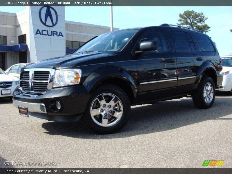 Brilliant Black / Khaki Two-Tone 2007 Dodge Durango Limited
