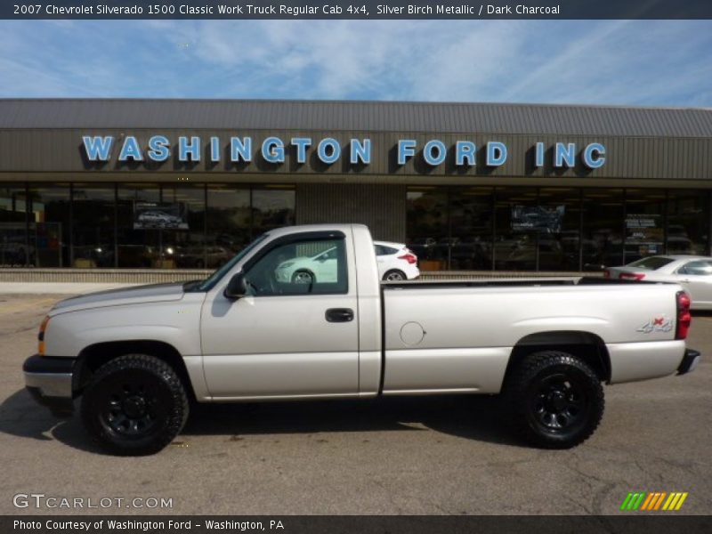 Silver Birch Metallic / Dark Charcoal 2007 Chevrolet Silverado 1500 Classic Work Truck Regular Cab 4x4