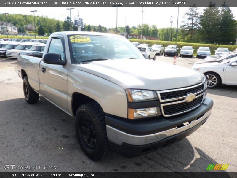 Silver Birch Metallic / Dark Charcoal 2007 Chevrolet Silverado 1500 Classic Work Truck Regular Cab 4x4