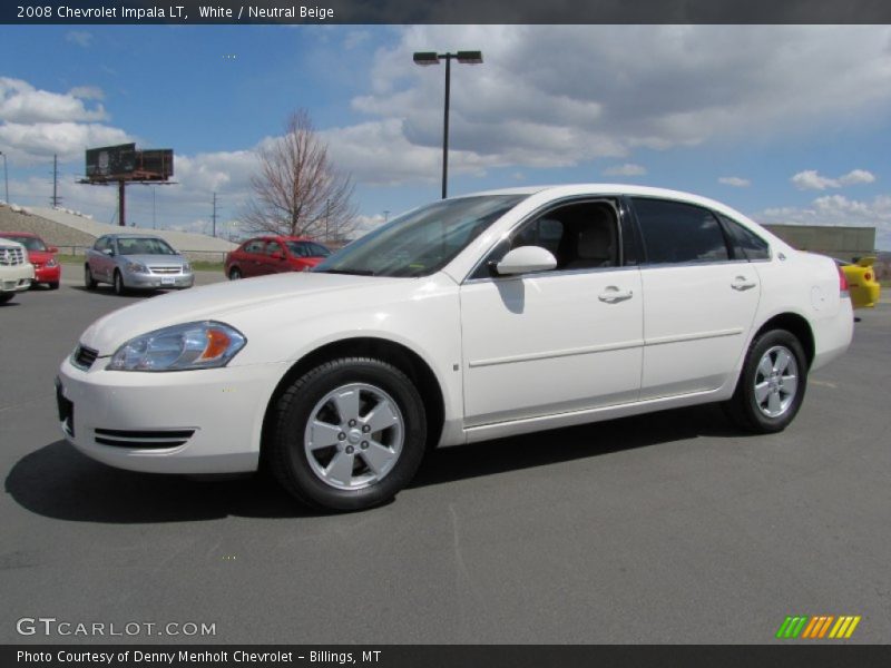 White / Neutral Beige 2008 Chevrolet Impala LT