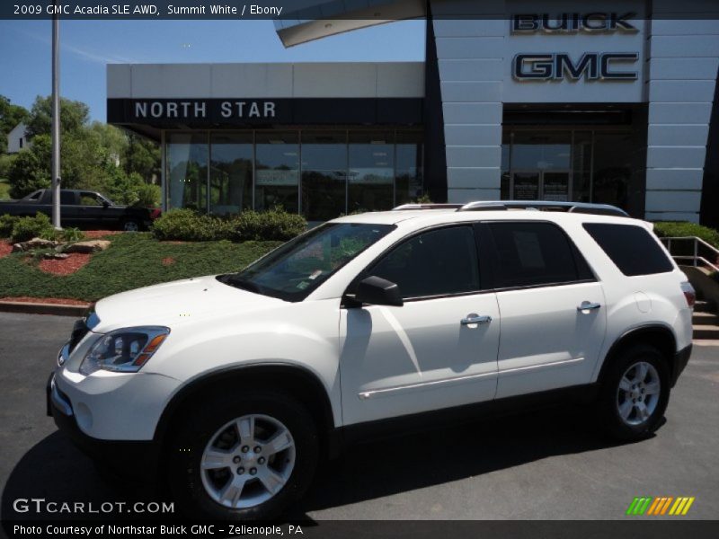 Summit White / Ebony 2009 GMC Acadia SLE AWD