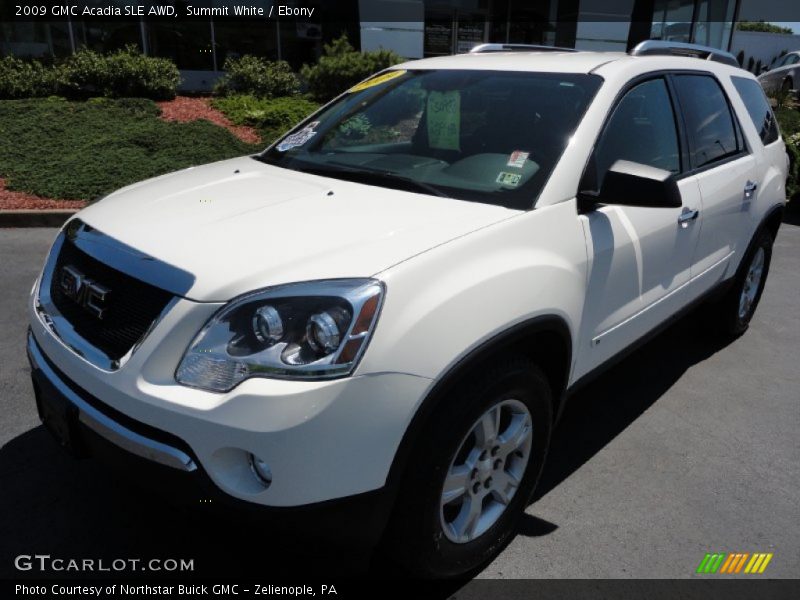 Summit White / Ebony 2009 GMC Acadia SLE AWD
