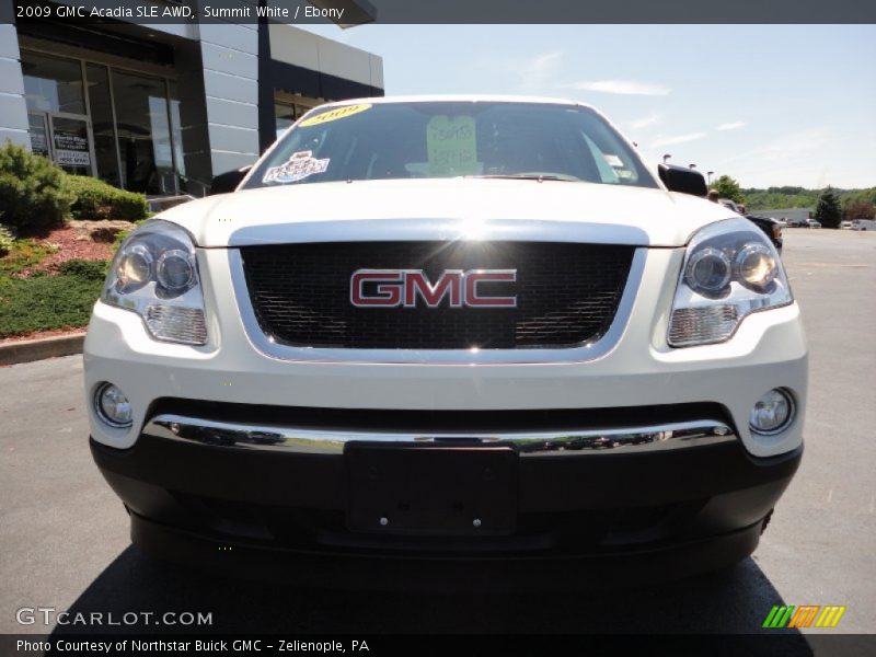 Summit White / Ebony 2009 GMC Acadia SLE AWD