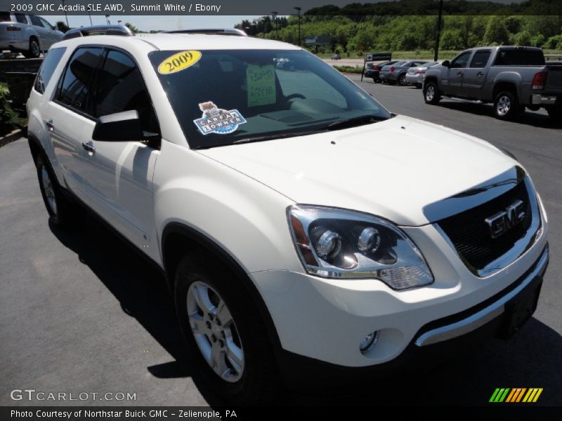 Summit White / Ebony 2009 GMC Acadia SLE AWD