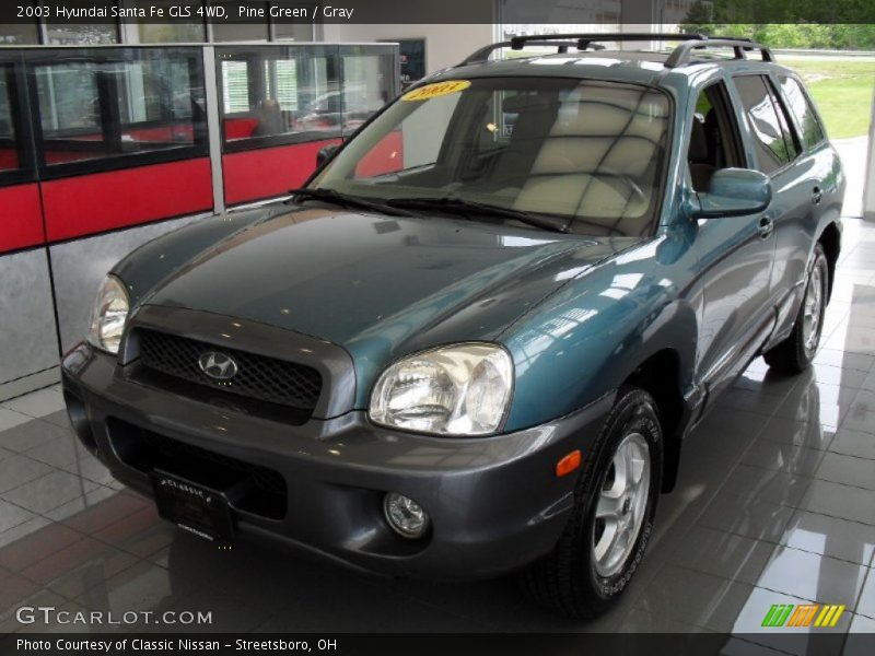 Pine Green / Gray 2003 Hyundai Santa Fe GLS 4WD