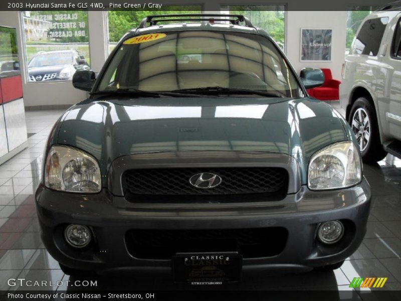 Pine Green / Gray 2003 Hyundai Santa Fe GLS 4WD