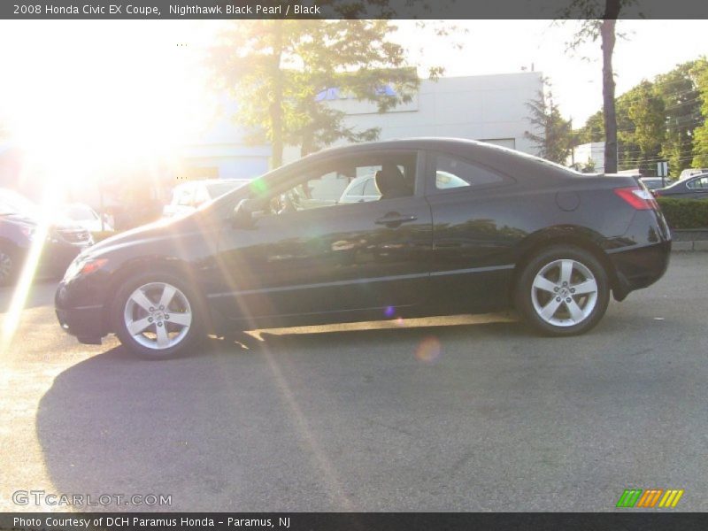 Nighthawk Black Pearl / Black 2008 Honda Civic EX Coupe