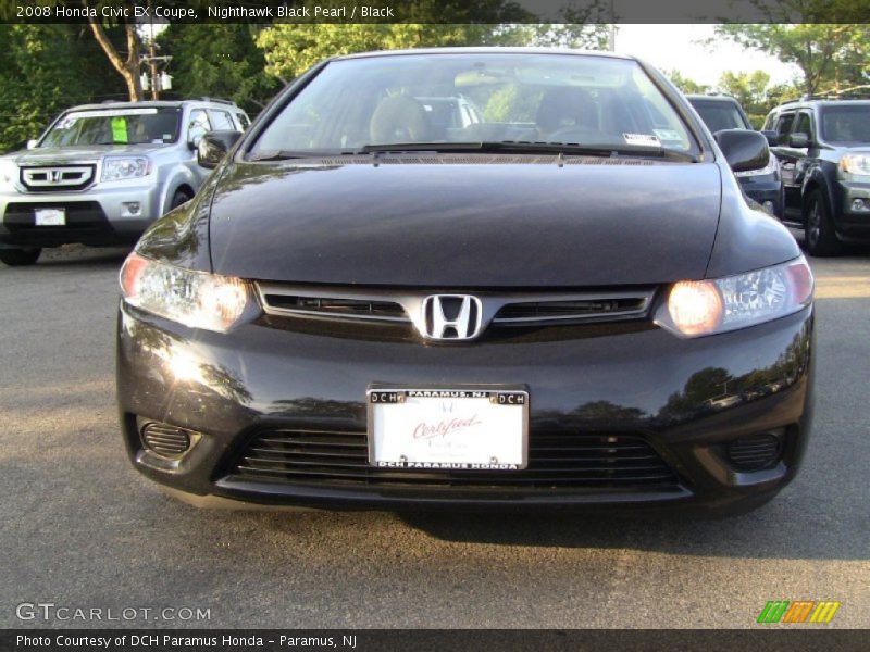 Nighthawk Black Pearl / Black 2008 Honda Civic EX Coupe
