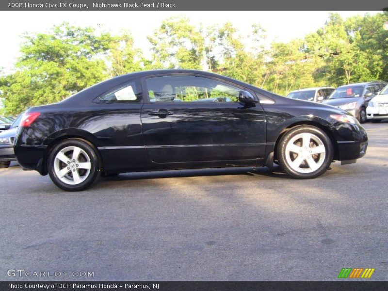 Nighthawk Black Pearl / Black 2008 Honda Civic EX Coupe