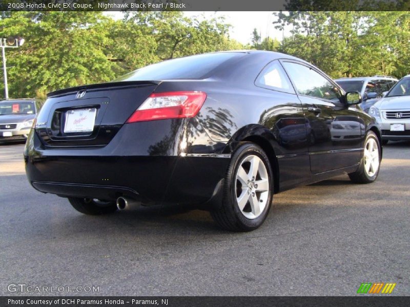 Nighthawk Black Pearl / Black 2008 Honda Civic EX Coupe