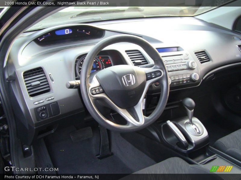 Nighthawk Black Pearl / Black 2008 Honda Civic EX Coupe